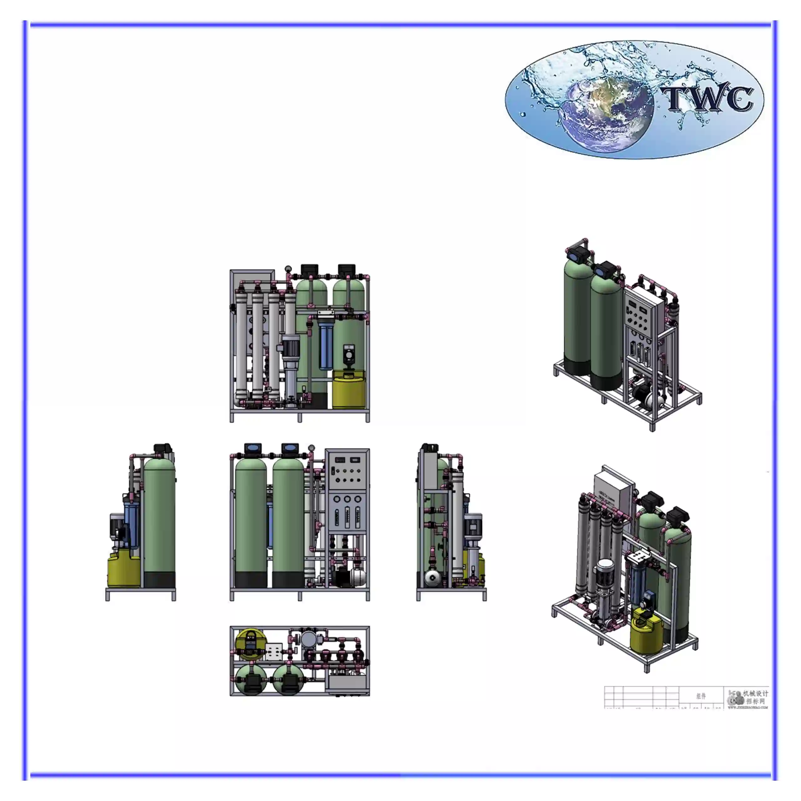 1000l/h RO System On Skid complete cormercial water purification
    system
